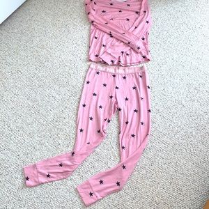 Pink Pajamas long sleeve top and bottom Medium